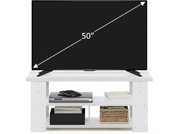 Furinno Jaya TV Stand Up to 55-Inch, White