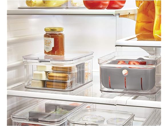 iDesign Plastic Crisp Divided Fruit and Vegetable Storage
