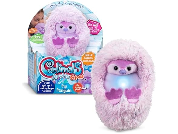 Curlimals Arctic Glow Pip Penguin Plush