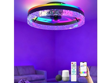 $49.99, Was $119, 57% Off! Smart RGB LED Ceiling Fan 20 w/ Remote dealfomo