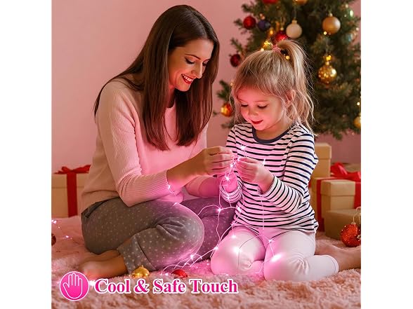Lakumu 12 Pack Pink Led Fairy Lights