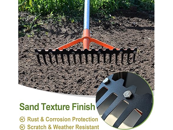 CKLT 17-Tine Garden Rake 62in Handle