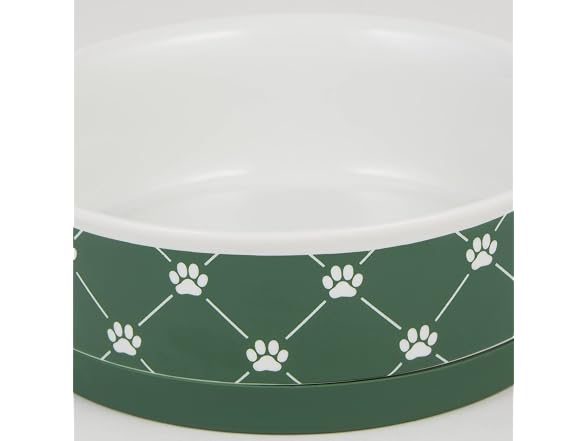 Bone Dry Trellis Paw Print Pet Bowl Set