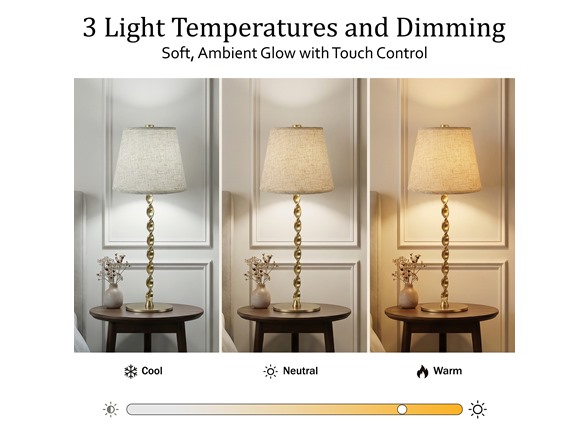 Twist Stem Smooth Linen Shade Lamp