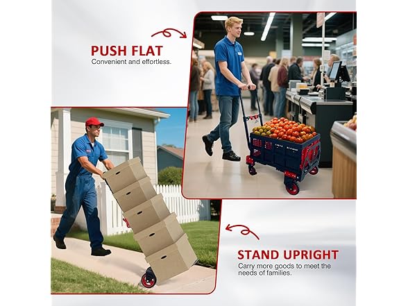 2-in-1 Foldable Hand Truck Dolly 330lbs
