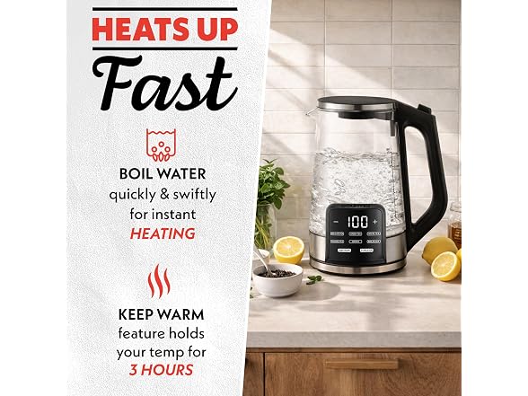 Gourmia Electric Glass Kettle – 1.7L 