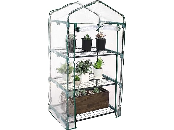 Sunnydaze Outdoor Portable 3-Tier Mini Greenhouse