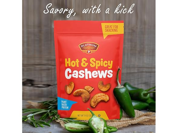 Platinum’s Hot & Spicy Cashews, 11 Oz