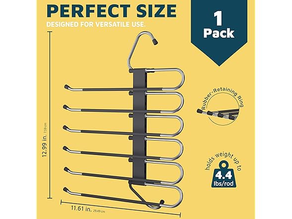 Lifemaster Space Saving Pants Hangers 1 Pack
