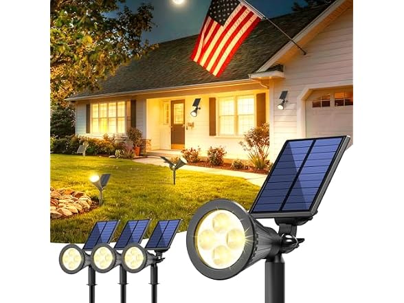 JEJOT 4-Pack Solar Spot Lights Focus