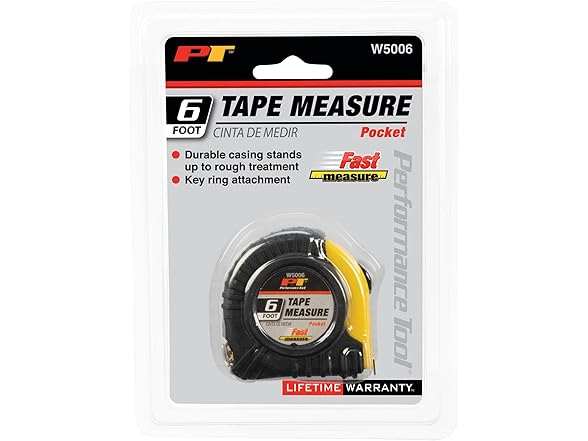 Performance Tool Performance Tool 6' Mini Tape Measure - W5
