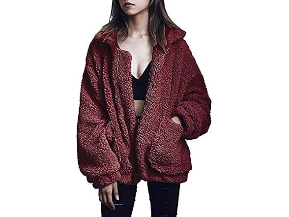 Comeon Women's (2XL) Women's Coat Casual Lap Burgu