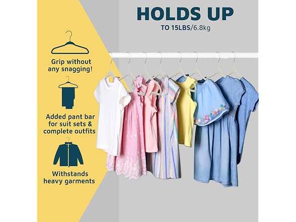 Ivory Velvet Kids Hangers 30 Pack