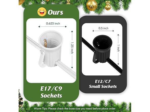 Commercial 500 FT LED Lights Sockets Outdoor, White