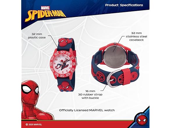 Marvel Spider-Man Kids' Plastic Strap Watch