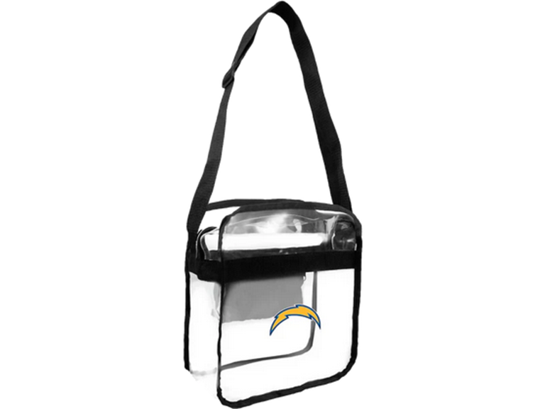 Littlearth NFL Los Angeles Chargers Clear Crossbody Carryall, Team Color, 12" x 12" x 6"