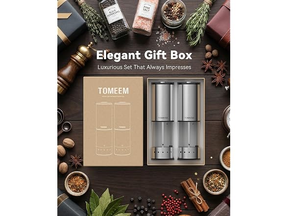 TOMEEM Electric Salt & Pepper Grinders