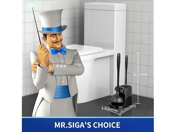 MR.SIGA Toilet Plunger and Bowl Brush Combo