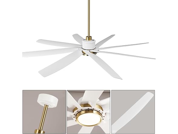 Parrot Uncle 72 Inch Large Ceiling Fan White