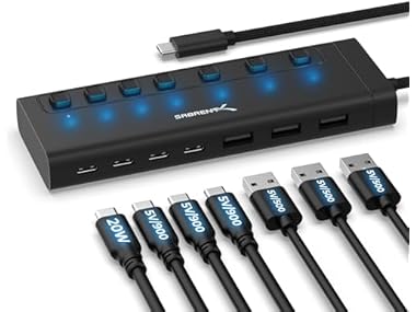 $29.99 SABRENT 7-Port USB-C Hub 48W w/ Switches dealfomo