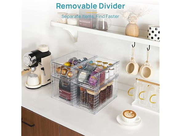 Vtopmart Stackable Storage Drawers, 4 Pack