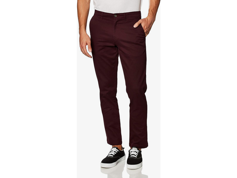 Amazon Essentials Men's Classic-Fit Casual Stretch Chino Pant, Burgundy, 36W x 30L