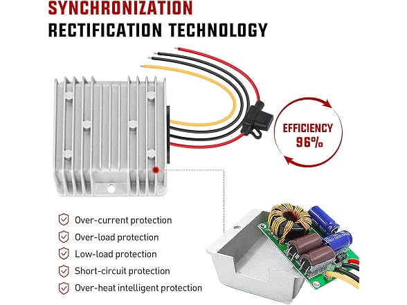 Nilight 48V/36V to 12V DC-DC Converter