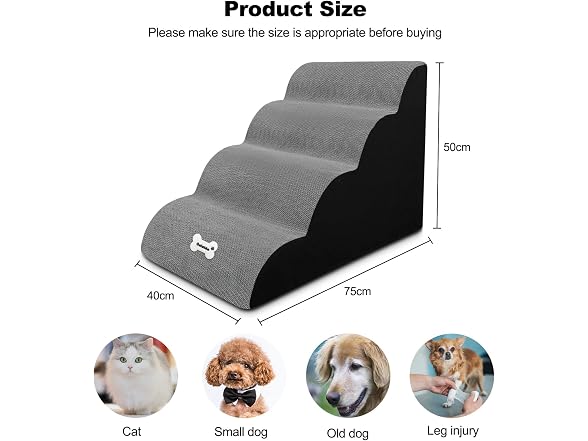 Dog Stairs, 4-Steps Non-Slip Pet Stairs, Dogs