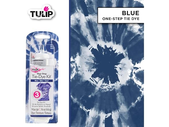 Tulip One-Step Tie-Dye Kit, Vibrant Colors for Fabric, Blue