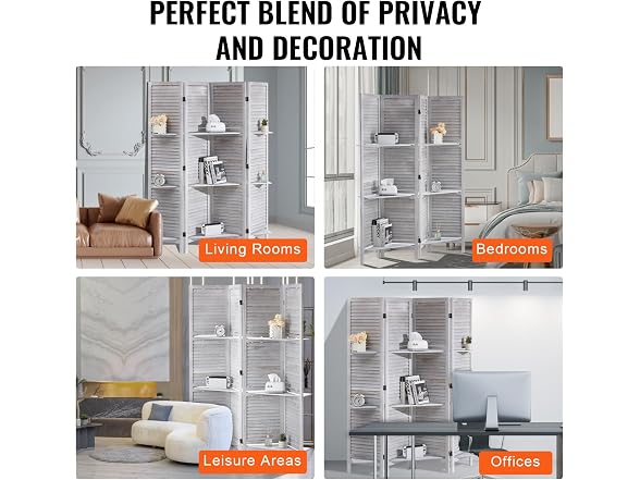 Wood Room Divider, 4 Panel Wood Folding
