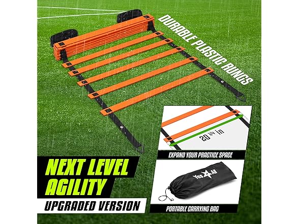 YES4ALL Agility Ladder - 8 Rungs Orange