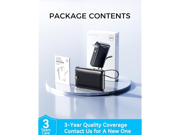 SUCROSEY 3 in 1 Wall Plug Power Bank