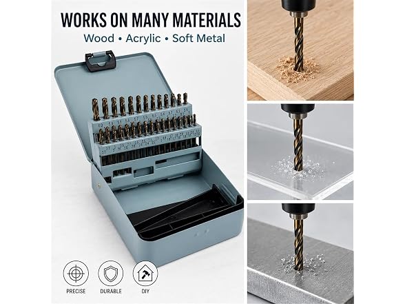 Bieqiair CON-128 Metric HSS Drill Bits Kit
