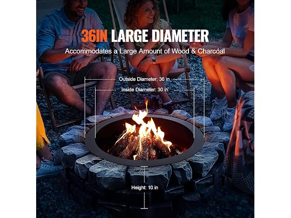 Fire Pit Ring, 36-Inch Outer/30-Inch Inner