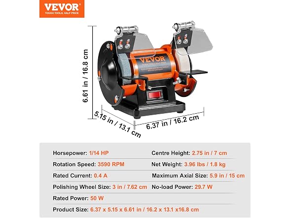 VEVOR Jewelry Polisher, Bench Grinder