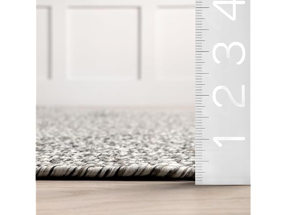 nuLOOM 2x18 Braided Rug Salt and Pepper