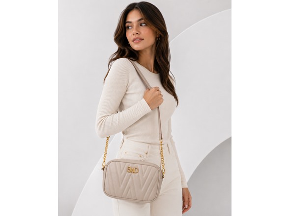 Stuart Weitzman Latte Quilted Shoulder Bag