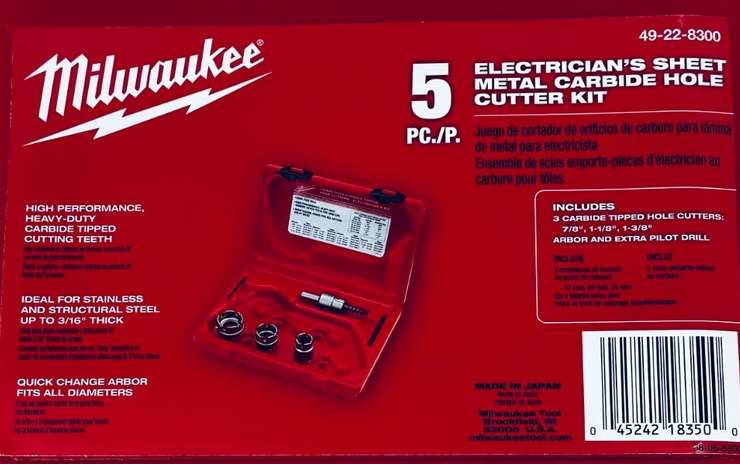 Milwaukee 49-22-8300 Sheet Metal Hole Saw Kit - Gallery 2
