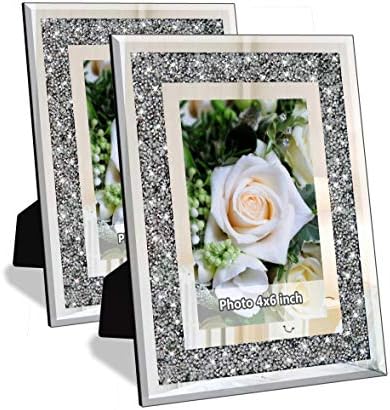 2 Pack Crushed Diamond Photo Frame
