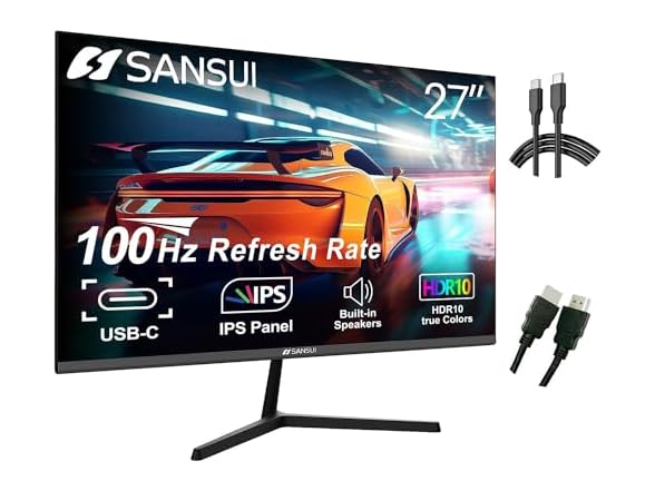 SANSUI 27 Inch Monitor with Built-in Speakers