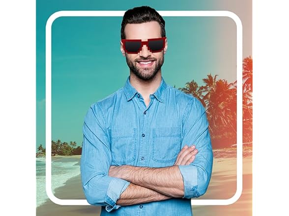 8-Bit Pixel Retro Computer Sun Glasses