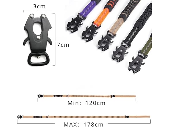 Reflective Shock Absorbing Pet Leashes with Car Seatbelt