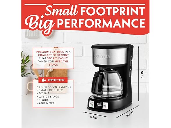 Gourmia Drip Coffee Maker, 5 Cup