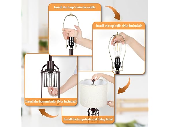 VerRon Table Lamp Brown 2 Pack