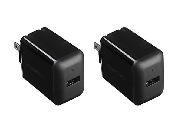 (2 PACK) Amazon Basics 12W USB-A Wall Charger