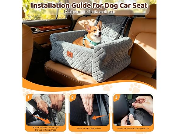 Linvivon W1370 Dog Car Seat for Medium/Large Dogs