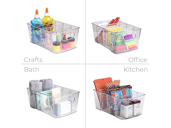 Smart Design Bin with Removable Dividers
