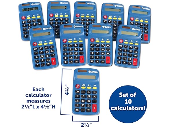 Learning Resources Primary Calculator, Set of 10