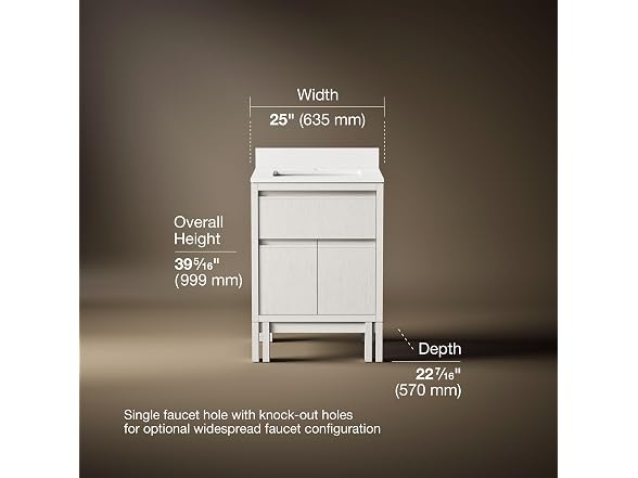 Kohler 24 in. Bathroom Vanity Cabinet with Sink Quartz Top