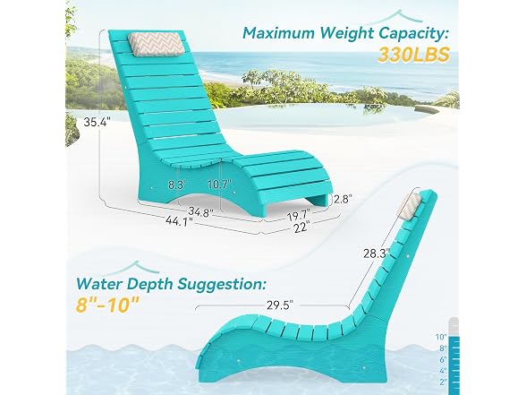 Homenjoy Aruba Blue In Pool Chair